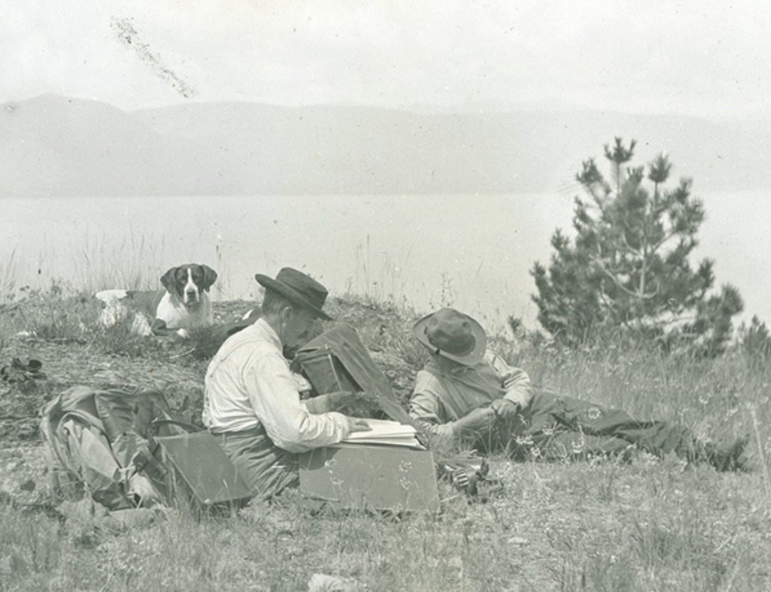 Dr. Morton Elrod in 1911 on a trip to Wildhorse Island State Park in Kalispell, Montan