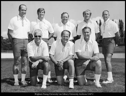 The BYU Football Coaching Staff, 1974.