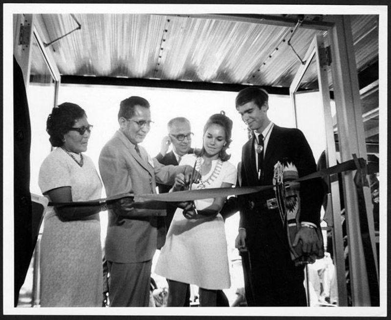 Ribbon cutting at Fairchild Building Dedication, 1969